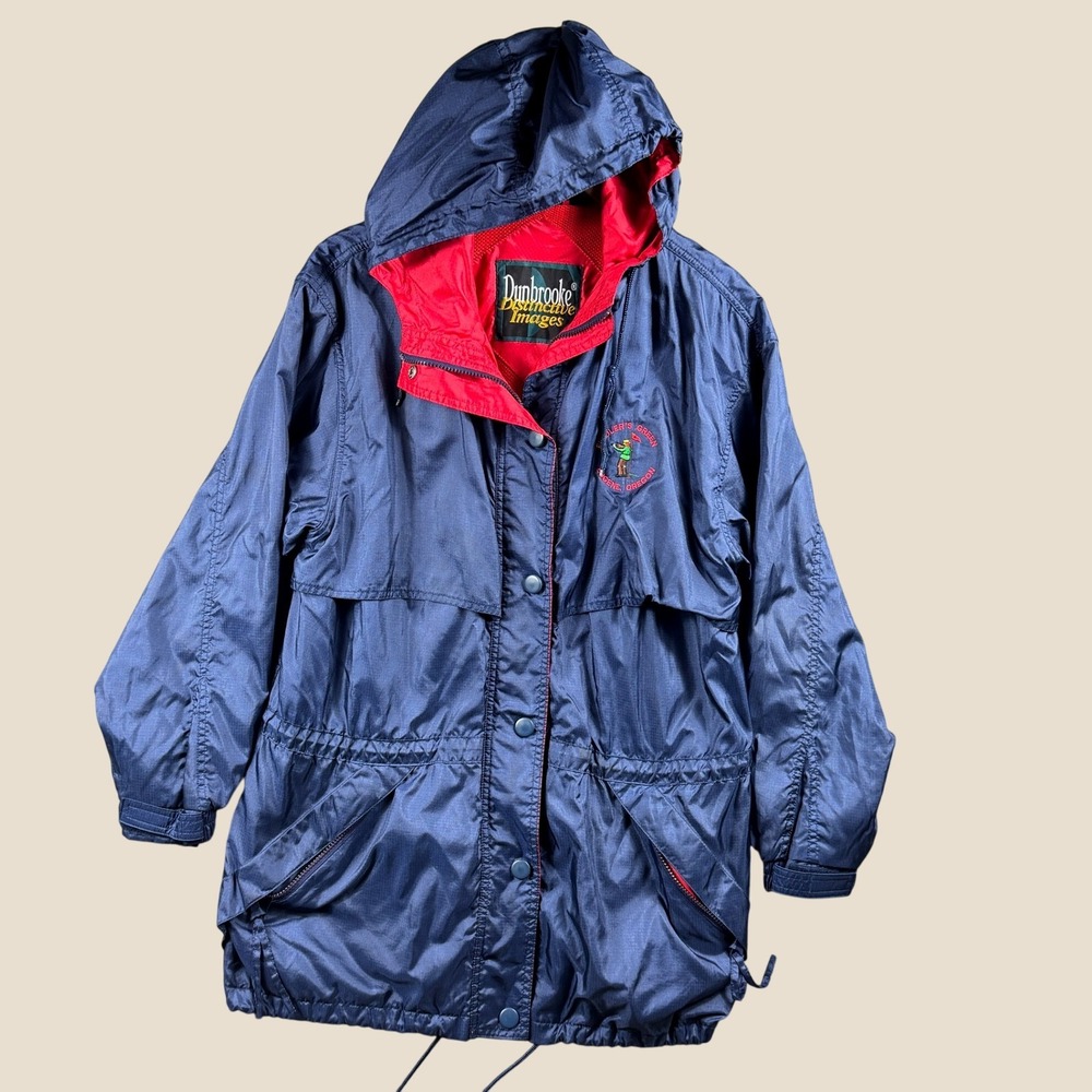 Vintage Dunbrooke Windbreaker Womens M Navy Fiddlers Green Eugene Oregon Golf